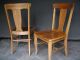Two Classic Solid Oak Chairs 1900-1950 photo 3