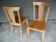 Two Classic Solid Oak Chairs 1900-1950 photo 4