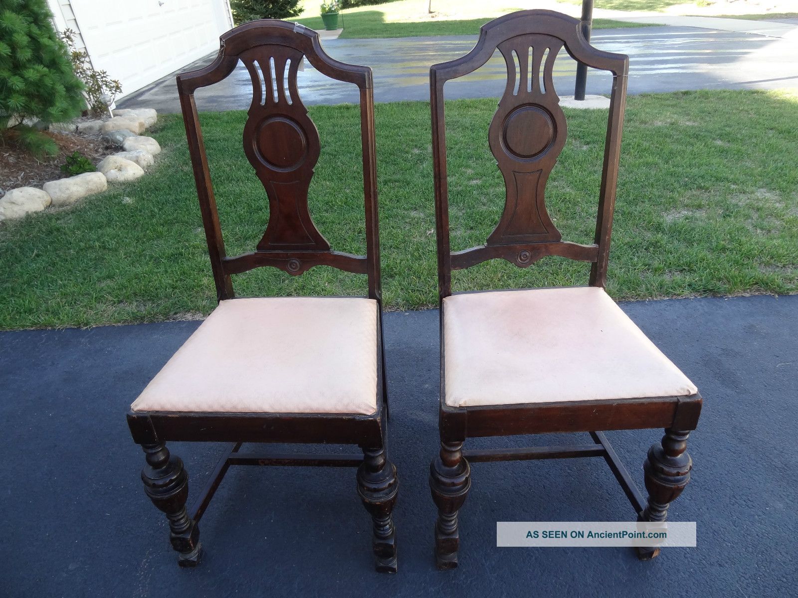 Two Leather Seat Chairs From Colonial Chair Co. 1900-1950 photo