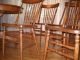 Antique Solid Oak Pedistal Table And Four Chairs 1900-1950 photo 1