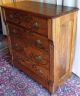 Antique Tall Four Drawer Oak Chest/ Dresser With Engraved Scroll Accents 1900-1950 photo 1