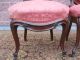 2 Antique Victorian Balloon Back Fireside Parlor Chairs Button Tuft Walnut Frame 1800-1899 photo 3