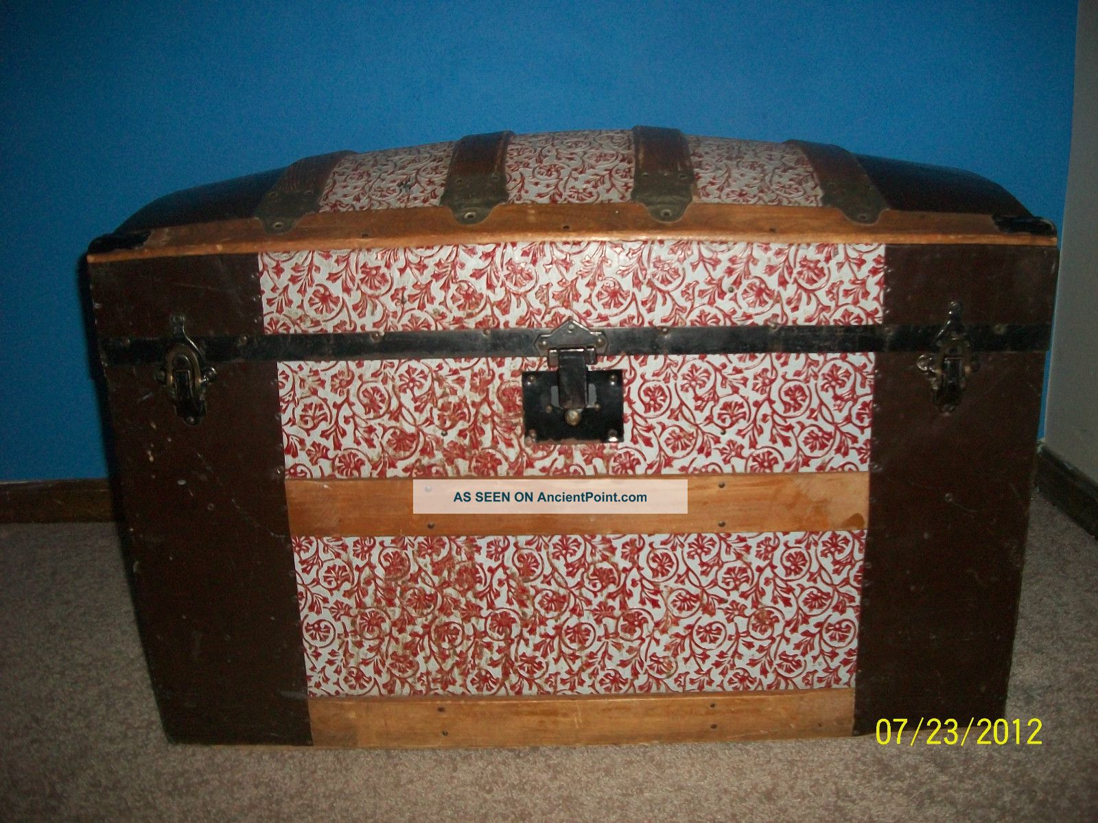 Antique Steamer Trunk,  Camel Back,  Dome Top,  1800 ' S, 1800-1899 photo