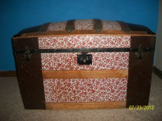 Antique Steamer Trunk,  Camel Back,  Dome Top,  1800 ' S, photo