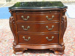 Mahogany French Bombe Marble Top Bacholer Chest Server Commode Dresser photo
