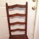 Antique Early American Tall Ladder Back Chair - Shaker Style - Woven Seat 1800-1899 photo 6