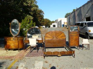 Twin Bedroom Sets on French Louis Xv Xvi Inlaid Burl Walnut Johnson Furn Grm Bedroom Set