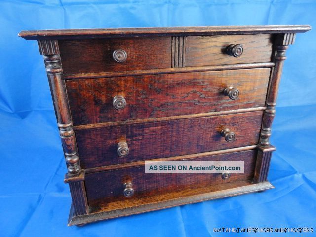 Victorian Miniature Chest Of Drawers Apprentice Piece Collector Box Boxes photo