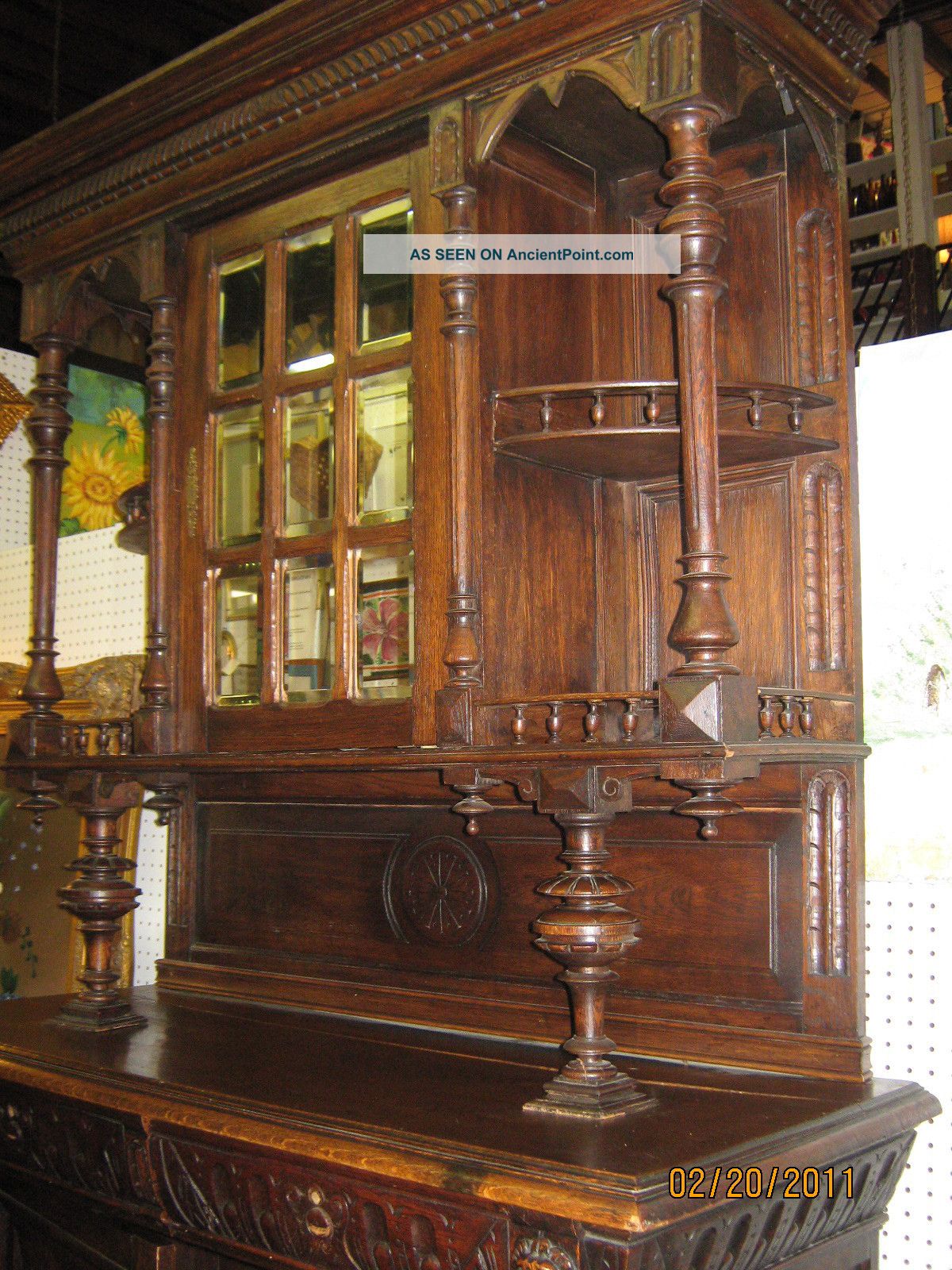 Magnificent Antique European Wood Hand Carved Cabinet/hutch Unknown photo