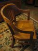 1958 Gunlocke Wooden Court/office Chair.  Brass Medallion.  Great Comfort & Style Post-1950 photo 1