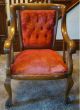 Tiger Oak Parlor Set W/ Red Velvet Upholstery,  Settee,  Armchair,  Rocking Chair 1800-1899 photo 2