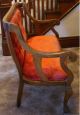 Tiger Oak Parlor Set W/ Red Velvet Upholstery,  Settee,  Armchair,  Rocking Chair 1800-1899 photo 4