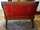 Tiger Oak Parlor Set W/ Red Velvet Upholstery,  Settee,  Armchair,  Rocking Chair 1800-1899 photo 7