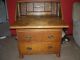 Antique Oak Drop Down Desk With Three Drawers Unknown photo 2
