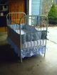 Antique White Iron Baby Crib - Great For Doll & Quilt Display - Springs & Mattress 1900-1950 photo 1