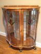 Antique English Art Deco Display Curio Cabinet Stain Glass 1960 Post-1950 photo 1