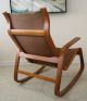 Danish Modern Teak - Like Supple Leather Rocker Rocking Chair Post-1950 photo 4