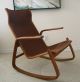 Danish Modern Teak - Like Supple Leather Rocker Rocking Chair Post-1950 photo 5
