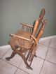 Antique 1800 ' S Oak Folding High Chair Stroller Complete - 1800-1899 photo 9