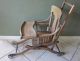 Antique 1800 ' S Oak Folding High Chair Stroller Complete - 1800-1899 photo 1