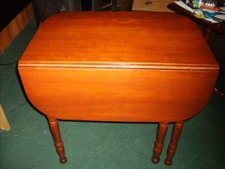 Antique Cherry Small Table With Drop Leaf And 5 Legs/gate Leg/swing Leg photo
