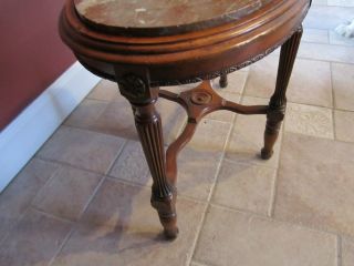 French Country Marble Top Side Table photo