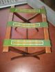 Luggage Rack Wood Folding Vintage Antique Enbroiderded 3 Straps Green Gold White Unknown photo 8