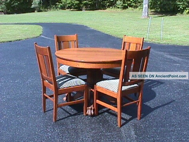 Antique Chestnut Claw Foot Table Circa 1900 Chairs Are Sold 1900-1950 photo