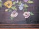 Vintage Fire Screen With Embroidery Of A Pansy Wreath On Black Cloth Other photo 2