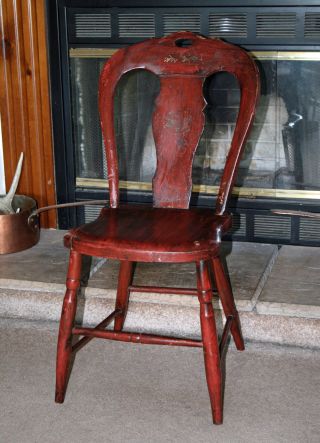 C.  1840 - 1850 Signed Balloon Back Chair O.  J.  Pitney & (co) Minerva,  Oh Sale photo