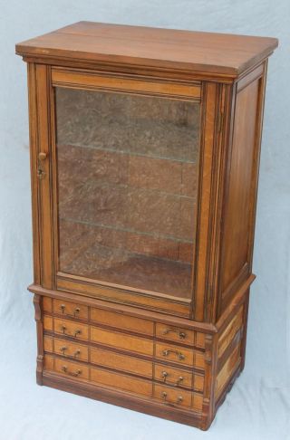 Large Antique Combination Spool Cabinet & Display Case Country Store photo