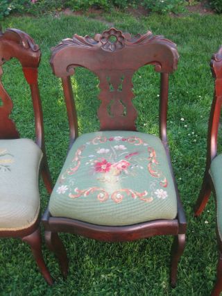 Antique Circa 1900 ' S Victorian Needlepoint Accent Chair/chair photo