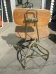 Vintage Uhl Steel Posture Industrial Drafting Rolling Chair Wood Metal Office 1900-1950 photo 3