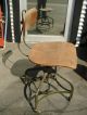 Vintage Uhl Steel Posture Industrial Drafting Rolling Chair Wood Metal Office 1900-1950 photo 5