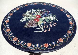 Great Pietra Dura Marquetry Marble Inlay Center Table Top And 2pcs Base $1,  200 photo
