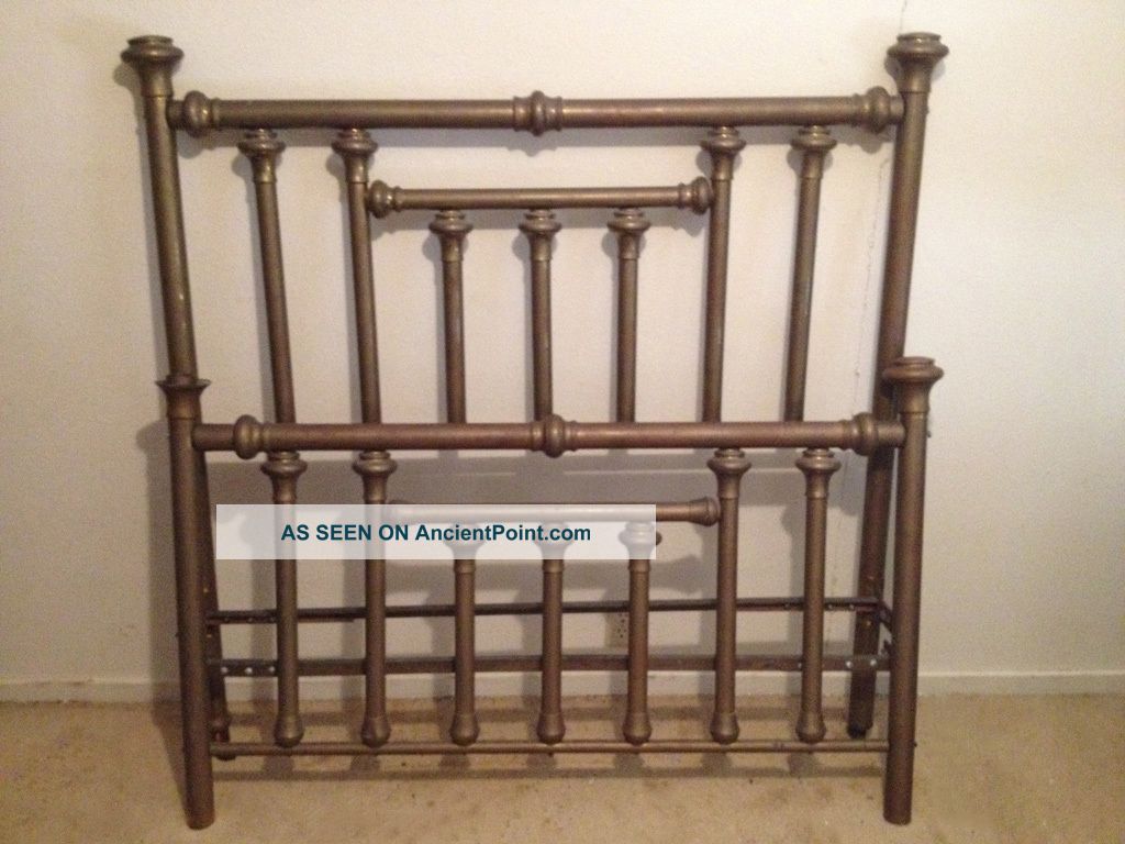 Antique Full Size Brass Bed Headboard And Footboard/late 1800s To Early 1900s 1800-1899 photo