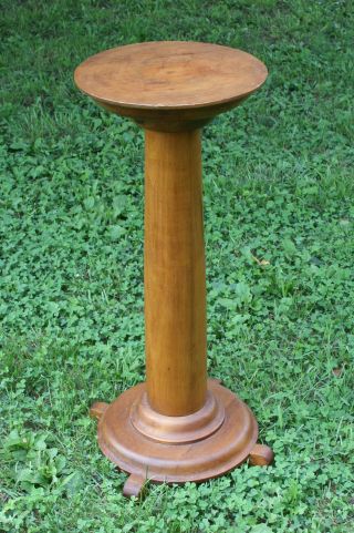Antique Pedestal Stand Walnut For Table Garden Vintage Decor photo