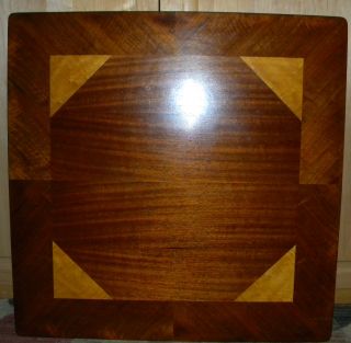 Vtg/antique Castlewood Wood Inlay Folding Card Table Bridge/craft/game Deco Old photo
