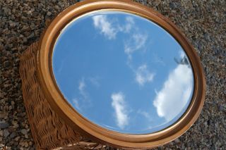 Victorian Antique Oval Overmantle Mirror,  Bevelled Edge Mirror Wooden Frame Chic photo