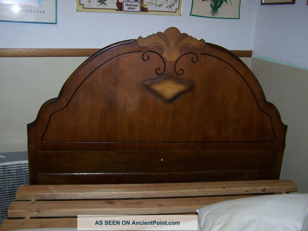 1950s Wood Bed Frame Post-1950 photo