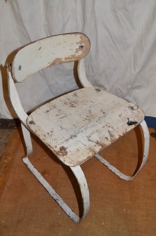 Ironrite 1938.  Painted White Steel And Plywood,  Health Chair Herman H.  Sperlich photo