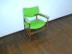 Vintage Retro Mid Century Chair 50s Furniture Modern Danish Style Stool Green Post-1950 photo 2