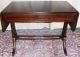 Antique Mahogany Drop Leaf Library/sofa Table With Drawer & Metal Claw Feet Tips 1900-1950 photo 9