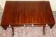Antique Mahogany Drop Leaf Library/sofa Table With Drawer & Metal Claw Feet Tips 1900-1950 photo 1