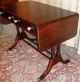 Antique Mahogany Drop Leaf Library/sofa Table With Drawer & Metal Claw Feet Tips 1900-1950 photo 3