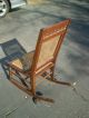 Antique Rocking Chair East Lake Carved Walnut & Hand Cane Back & Seat Good Cond. 1800-1899 photo 2