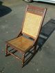 Antique Rocking Chair East Lake Carved Walnut & Hand Cane Back & Seat Good Cond. 1800-1899 photo 4