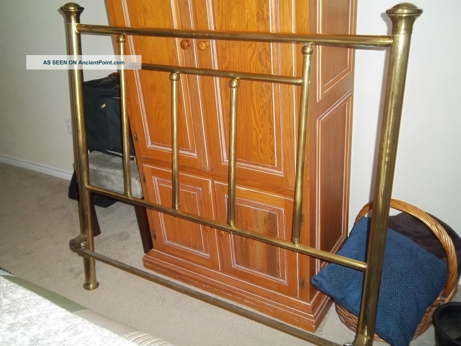 Antique Simmons Double Size Brass Bed 1900-1950 photo