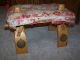 Camel Saddle Footstool Wooden And Leather Red Unknown photo 2