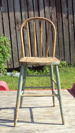 Antique Child ' S High Chair Solid Wood Circa 1920s Fabulous Restoration Project photo